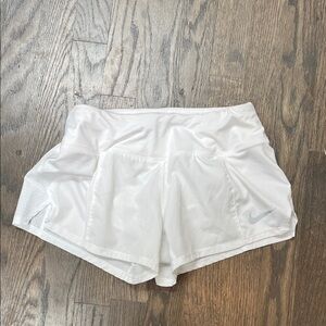 Nike White Women's Athletic Shorts with Subtle Swoosh